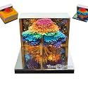 3D Memo Pad Time Piece Calendar 2027, 3D Tear-Off Art Desk Calendar 2027, Creative 3D Memo Pad Paper Art Tree House DIY Paper Carving Decoration (Tree of Life - Purple)