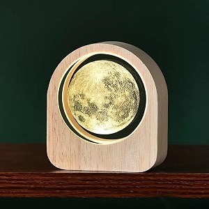 3d moon crystal ball night lamp creative engraved led light usb table wooden crystal for home office decoration birthday gift for adults