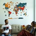 The Map Store 3D Wooden World Map for Wall | Premium Home &amp; Office Wall Decor | Large Wall Art (XXL - 100" x 65")