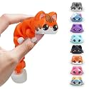 3D Printed Cat Fidget Toys, 3D Printed Animals, 6 Inches Fidget Animal Decor for Stress Relief (Orange)
