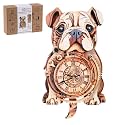 3D Puzzles for Adults-Wooden Bulldog Clock Puzzle DIY Clock Model Kit