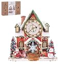 3D Puzzles for Adults-Wooden Christmas House Clock Puzzle DIY Model Kit