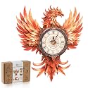 3D Puzzles for Adults-Wooden Fire Phoenix Clock Puzzle DIY Clock Model Kit