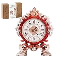 3D Puzzles for Adults-Wooden Flame Flower Clock Puzzle DIY Clock Model Kit