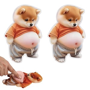 3D Shiba Inu Dog Belly Stickers Door