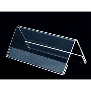 acrylic 2 side v shaped table desktop sign display stand- 6x2 inch pack of 5