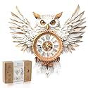 3D Wooden Puzzles for Adults Snowy Owl Design Clock Model Kit with Pendulum