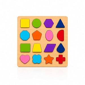 3d wooden shapes learning puzzle for kids educational shape matching activity toy preschool learning board for shape recognition and early education age 25 years ideal gift for boys amp girls