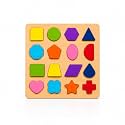3D Wooden Shapes Learning Puzzle for Kids, Educational Shape Matching Activity Toy, Preschool Learning Board for Shape Recognition and Early Education, Age 2–5 Years, Ideal Gift for Boys &amp; Girls