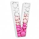 3FT DIY Mosaic Balloon Letter V Frame, Fillable Party Backdrop Decor