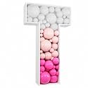 3FT DIY Mosaic Balloon Letter T Frame, Fillable Party Backdrop Decor