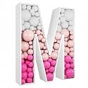 3FT DIY Mosaic Balloon Letter M Frame, Fillable Party Backdrop Decor