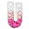 3FT DIY Mosaic Balloon Letter U Frame, Fillable Party Backdrop Decor