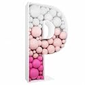 3FT DIY Mosaic Balloon Letter P Frame, Fillable Party Backdrop Decor