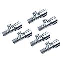 3G Décor Universal Thread Angle Valve Hot and Cold Water Angle Valve Chrome Bathroom Accessories for Toilet Sink Water with Flange - Pack of 06