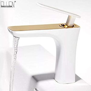 solid brass mixer tap hot amp cold deck mounted single handle white amp gold bathroom basin faucet