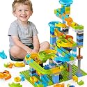 3in1 Marble Runs for Kids 3-5, 203pcs Compatible with LEGO DUPLOS for Age 3-5, Marble Runs for Kids 4-8, STEM Building Toys, Marble Track, Marble Run Toy, Montessori Toy Gift for Age 3+