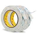 3M 1600T Double Sided Tape, 0.75 in x 18 ft White PE Foam Tape, 2 Pack