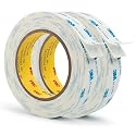 3M 1600T Double Sided Tape, 1 in x 18 ft White PE Foam Tape, 2 Pack