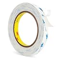 3M 1600T Double Sided Tape, 0.39 in x 18 ft White PE Foam Tape