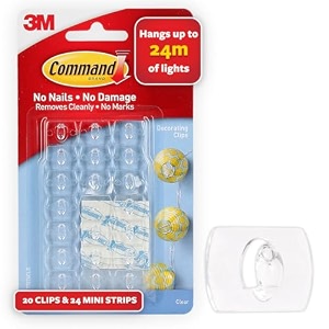 command decorating amp organizing pack of 20 clipshooks and 24 mini strips damage free walls clearplastic