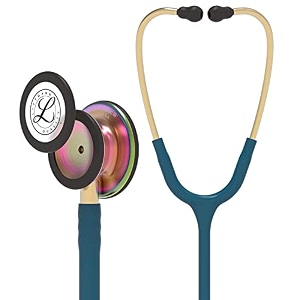 3m littman 5807 stethoscope engraving  engrave your name or initials on the littman stethoscope  classic 3 rainbow-finish chestpiece caribbean blue tube 27 inch 5807