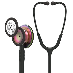 3m littmann classic iii monitoring stethoscope rainbow-finish chestpiece black stem and headset black tube 27 inch 5870