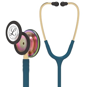 3m littmann classic iii monitoring stethoscope rainbow-finish caribbean blue tube 27 inch 5807