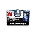 3M Performance Plus 8979 Duct Tape Heavy Duty, Black, 29 in x 60 yds, 12.1 mil, 6 Month Clean Removal, Resists UV and Weather for up to 12 Months, Tears Cleanly, Curl-Resistant, 1 Roll