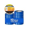 3M Scotch Electrical Tape 35, 1/2 in x 20 ft, 10 Short Rolls, Blue