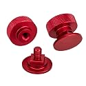 3mirrors Welding Hood (Pipeliner) Helmet Fasteners Headgear Replacement Parts Accessories Screws Flip Hood Aluminum - 1 Pair (Red Anodized Knurled)