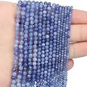 3mm 120pcs Natural Blue Aventurine Stone Beads, Songxi Small Faceted Round Loose Gemstone for Jewelry Making, DIY Art and Craft, Bracelet Necklace (1 Strand)