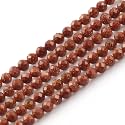 3mm 120pcs Natural Golden Sandstone Beads, Songxi Small Faceted Round Loose Gemstone Jewelry Making, DIY Art and Craft, Bracelet Necklace (1 Strand)