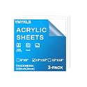 1/8 Thick Inch Acrylic Sheets for Laser Cutting, Engraving, Badges, UV Printed Signs, Home Decor, Crafts and Creative DIY Projects with Acrylic Protective Sheet (White-Pack)