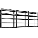 3Pack 5 Tier Heavy Duty Garage Shelving,2500LBS Adjustable Metal Storage Shelves, Boltless Industrial Shelving Unit for Garage, Basement, Warehouse, Pantry, Closet, Kitchen, 78"x 46"x 20" Black
