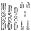 3Pack Hydraulic Hose Repair Kit, Reusable 1/4", 3/8", 1/2" Inner Diameter Hydraulic Hose Quickly Field Repair Fitting Compatible with SAE 100R1 1-Wire and SAE 100R2 R16 R17 R19 2-Wire Hydraulic Hoses