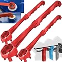 3packs Bung Wrench 55 Gallon Drum 3Pcs, 3-in-1 Drum Wrench Upgraded, Aluminum Barrel Opener Tool for Opening 10 15 20 30 55 Gallon Drum, Fits 2" and 3/4" Bung Cap Red