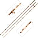3pc 0.39" x 4 ft (47.2") Grounding Rod with Clamp Copper for Electric Fence