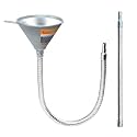 3Pcs 14.84" &amp; 25.6" Steel Bendable Spout Funnel Set with Filter