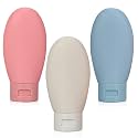 Pristu 3pcs 60ml Travel Bottles for Toiletries Refillable Plastic Travel Containers Dispenser with Lid Small Leak Proof Empty Squeeze Bottles Kit for Toiletries, Cream, Shampoo, Lotion