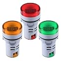ACEIRMC 3pcs AC Voltage Display Digital LED Display Voltmeter AC 20-500V Voltage Meter Monitor 110v 220v Volt Detetor Green Red Yellow Signal Indicator Light Panel