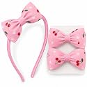 3Pcs Cherry Print Bow Headband with Hair Clips for Girls, Pack of 3, Hairband and Bow Clips Set, Pink Hair Accessories for Kids Baby Toddler | GogoPogo
