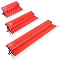 【3PCS】Drywall Skimming Blade Set 0.5mm 32"/80cm, 0.3mm 16"/40cm 10"/25cm Skimming Blades, Stainless Steel Drywall Finishing Blades Ergonomic Z-handle for Wall Decoration and Construction