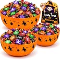 3pcs Halloween Candy Bowl Halloween Candy Dish For Decorations Party Pumpkin Ghost Spider Sweet Serving Dishes Snack Holder Decor For Porch 15oz Outdoor Serveware Set Kitchenware Basket Set