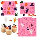3Pcs Halloween Silicone Mold,Ghost Fondant Silicone Molds