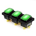 3PCS KCD4 Toggle Switch on Off 30A Marine IP65 Waterproof Rocker Switch 12v Green LED 30x22mm for Cars,Boat, and DIY Enthusiasts(12-24V Green)