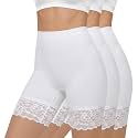 ZENUTA 3pcs Lace Slip Shorts for Under Dresses Women, Anti Chafing Shorts Women, Bloomers Boyshorts Panties Lace leggings