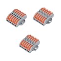 3Pcs Lever Wire Connectors, 6 in 6 Out DIY Mini Quick Electrical Connectors, 24-12 AWG,(6 in 6 Out)