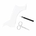 3pcs Mens Beard Shaping Tool Set - Professional Beard Styling Tools with Scissors, Comb & Pen for Precise Grooming At Home