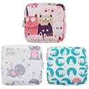 3PCS Sanitary Napkin Storage Bag, Menstrual Pad Zipper Bag Period Pouch Portable Period Bag Tampon Holder Tampon Bags for Women Girl Daily Use Outdoor Travel (Style 2)